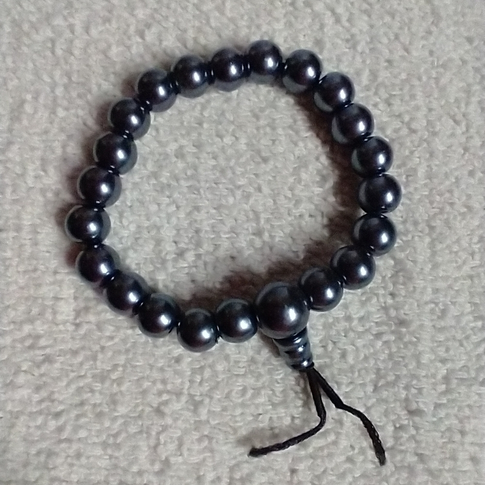 Gray stretch beaded bracelet approx. 2